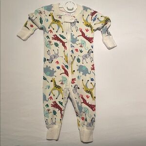 Hanna Andersson Multicolor Animal Print Kids Footie